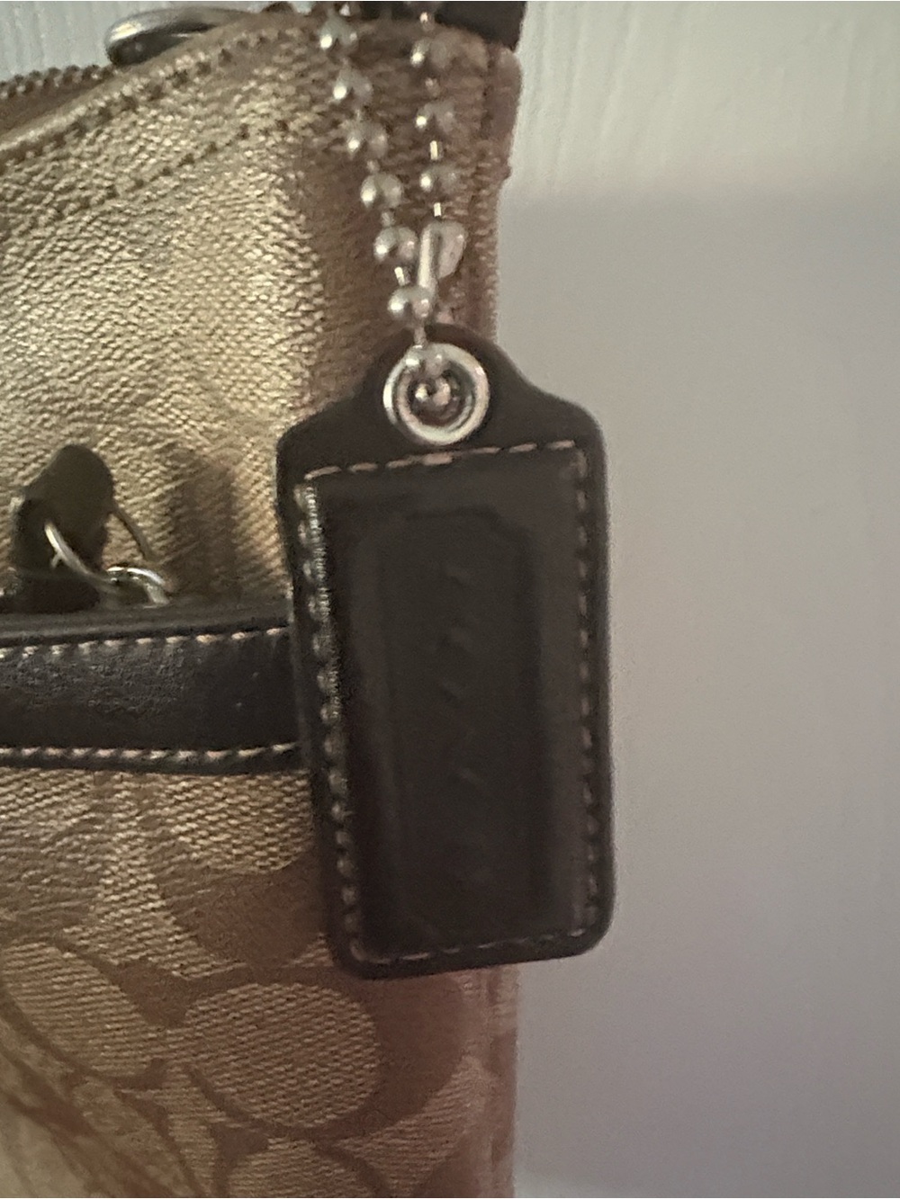 Coach Tan and Dark Brown Signature Crossbody Bag - Picture 3 of 6